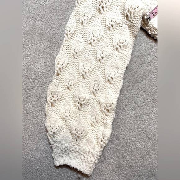 POL Boho Crochet Knit Hooded Pullover Popcorn Sweater Women Oversized Small - Picture 8 of 10